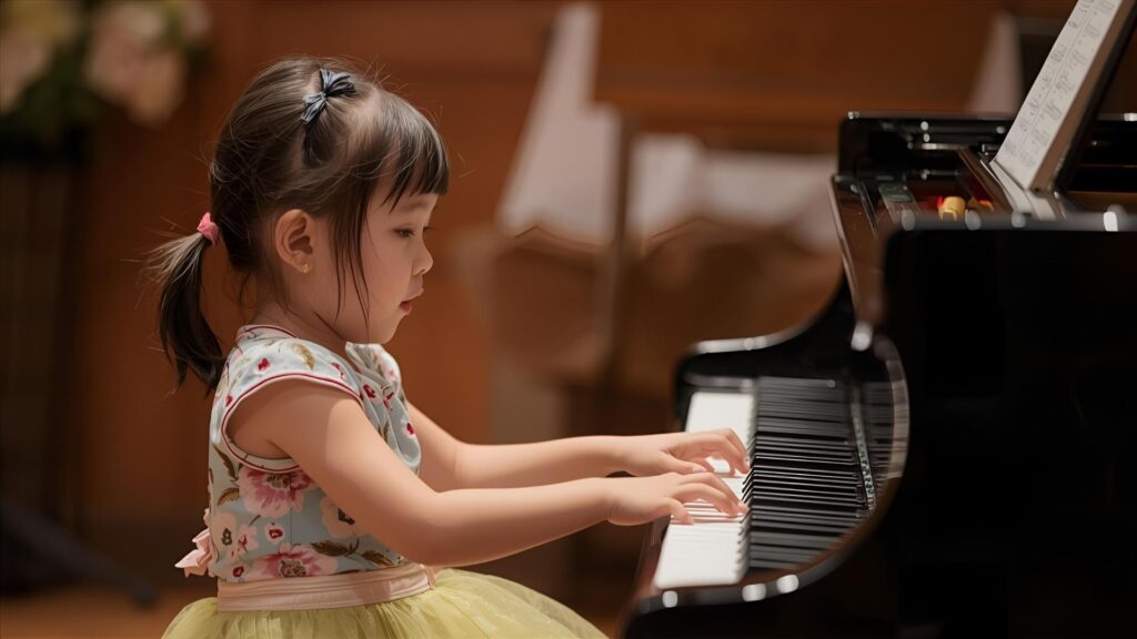 ピアノを演奏する子ども